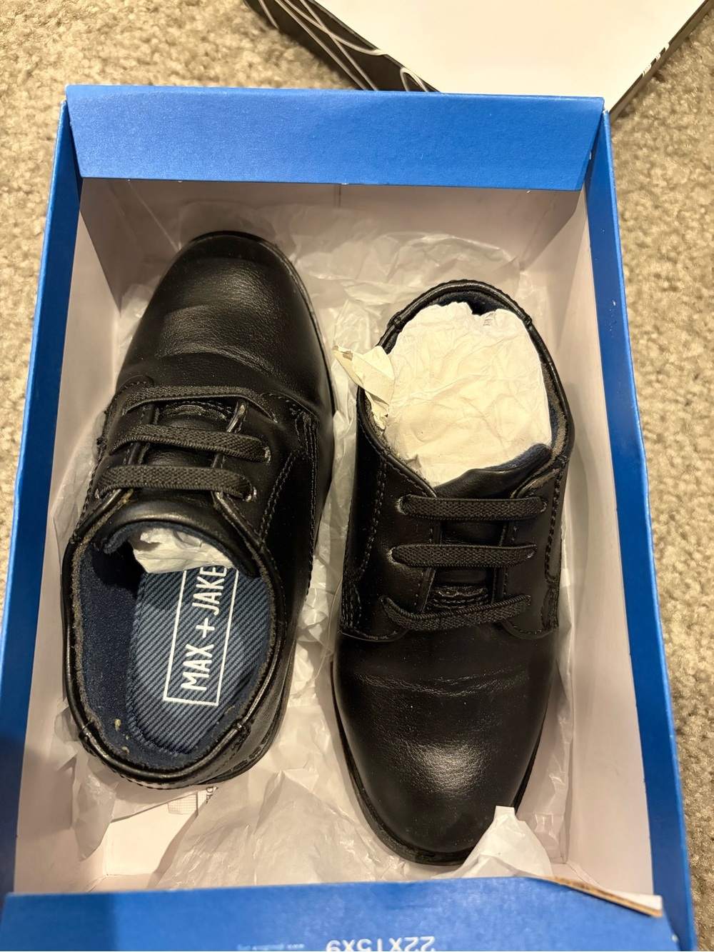 Toddler Black Lace-Up Dress Shoes